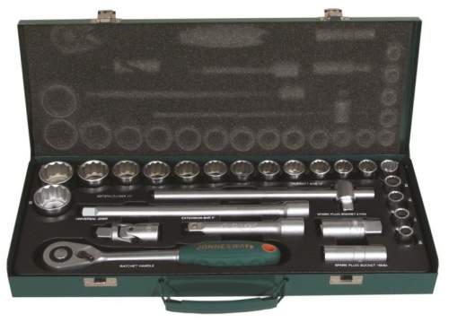JONNESWAY Gola sada 1/2", 12hranné hlavice, 25 kusů, 10-32 mm S04H4925S