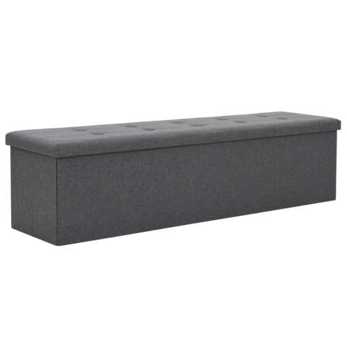 SHUMEE Skládací úložná lavice umělý len 150 x 38 x 38 cm tmavě šedá