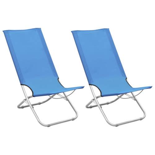 VIDA Skládací plážové židle 2 ks modré textil