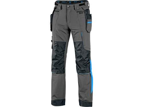 CXS Kalhoty NAOS pánské, šedo-černé, HV modré doplňky Velikost: 62