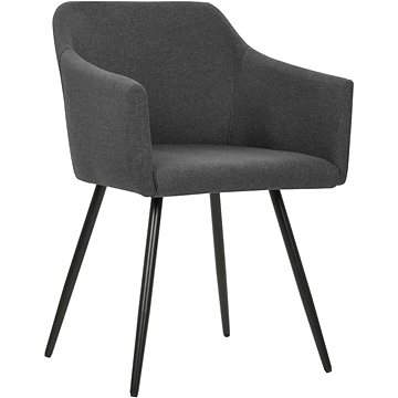 SHUMEE Jídelní židle 4 ks tmavě šedé textil