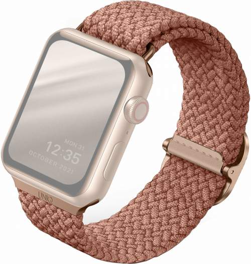 UNIQ Aspen Braided řemínek pro Apple Watch 41/40/38mm růžově zlatý