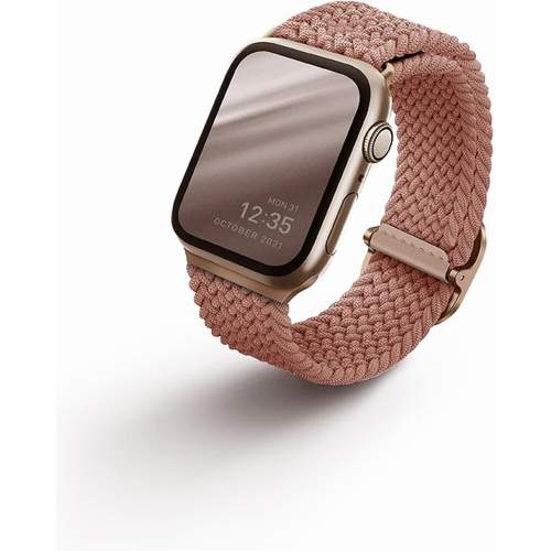 UNIQ Aspen Braided řemínek pro Apple Watch 45/44/42mm růžově zlatý