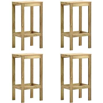 SHUMEE Barové stoličky 4 ks impregnované borové dřevo