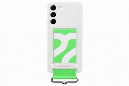 Samsung Silicone Cover with Strap S22+, White