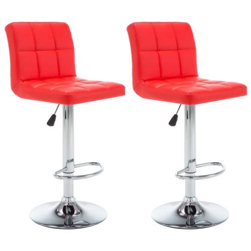 Shumee Barové stoličky 2 ks červené umělá kůže (323635)