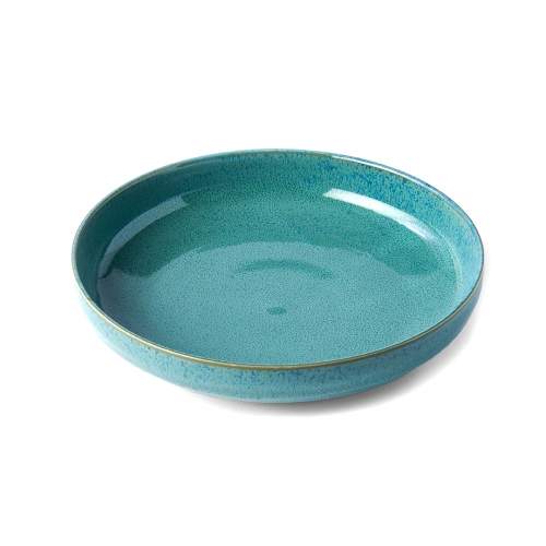 Tyrkysově modrý keramický hluboký talíř MIJ Peacock, ø 20 cm