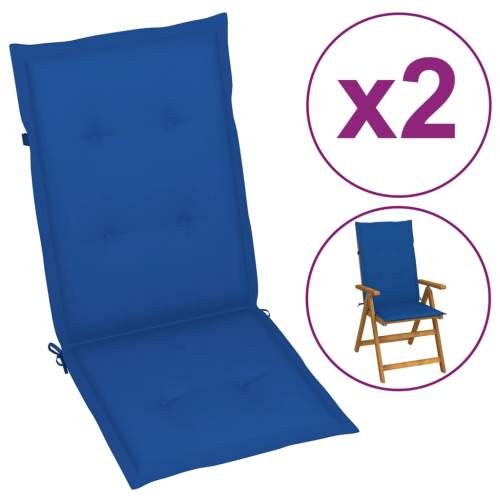 Podušky na zahradní židle 2 ks královsky modré 120 x 50 x 4 cm