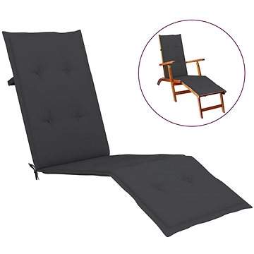 Poduška na polohovací židli antracitová (75+105) x 50 x 4 cm