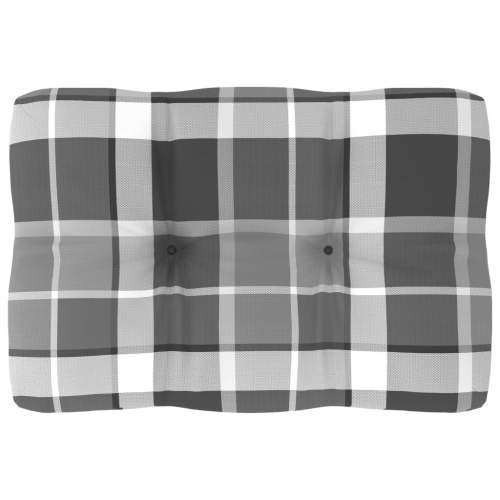 Poduška na pohovku z palet šedá károvaná 60 x 40 x 10 cm