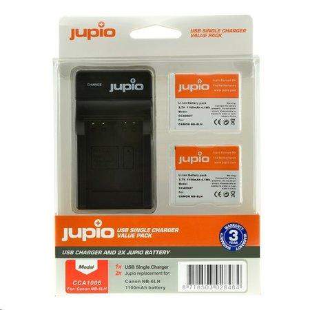 Jupio Set 2xNB-6LH 1100 mAh +Single Charger pro Canon