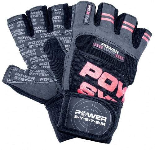 Power System Fitness rukavice POWER GRIP červená  L