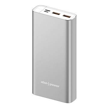 AlzaPower Metal 20000mAh Fast Charge + PD3.0 stříbrná (APW-PBM20CFS)