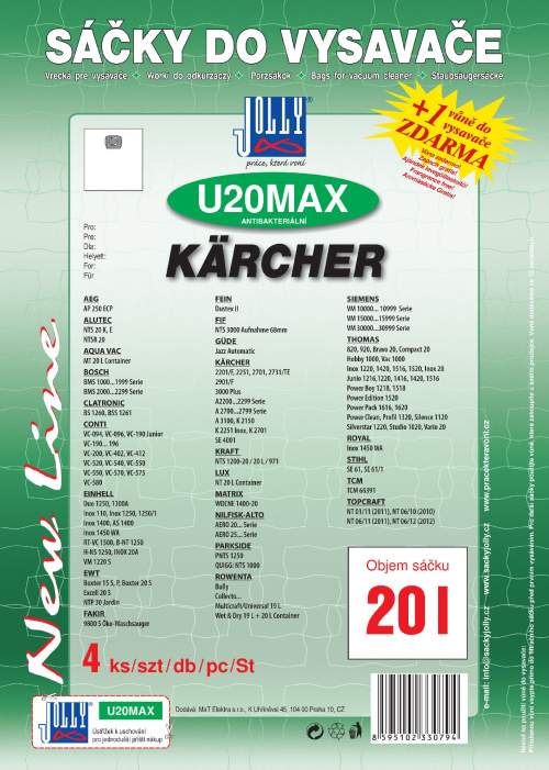 Jolly Sáčky do vysavače U20 MAX - 20 litrů (3079)