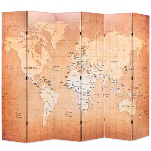 Shumee 228 x 170 cm Mapa světa žlutá