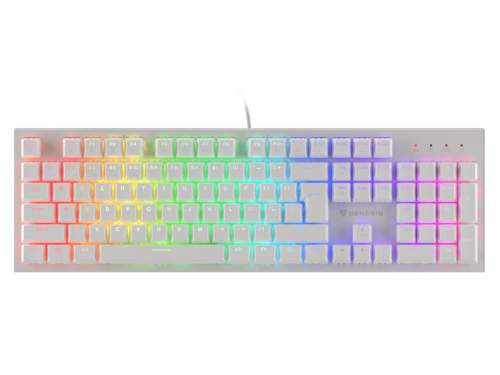 Genesis mechanická klávesnice THOR 303, US layout, bílá, RGB podsvícen