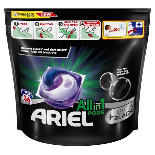 Ariel gelové kapsle 36 ks Revita Black All in 1