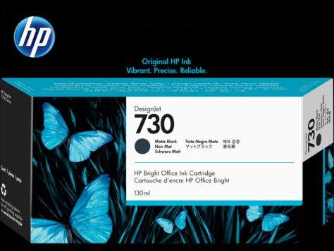 HP 730 130-ml Matte Black Ink Crtg , P2V65A