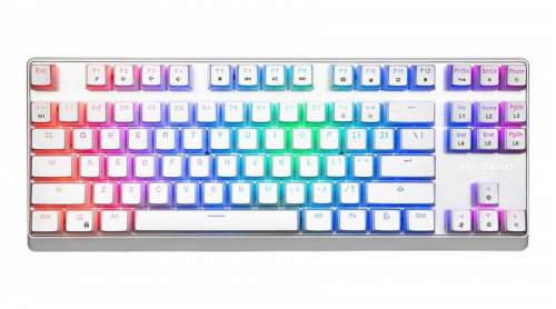 Modecom Volcano Lanparty Pudding Edition RGB (Outemu Blue) Mechanical Keyboard  White