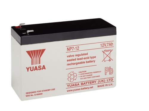YUASA 12V 7Ah bezúdržbová olověná baterie NP7-12, faston 4,7 mm (NP7-12)