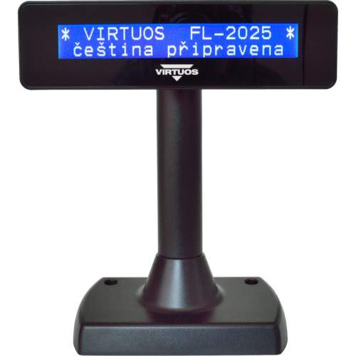 Virtuos zákaznický displej Virtuos FL-2025MB 2x20, USB, černý