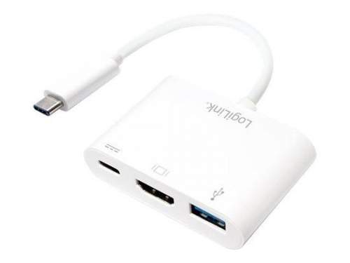 Logilink  adaptér USB-C 3.1 - HDMI, multiport, PD, bílý UA0258