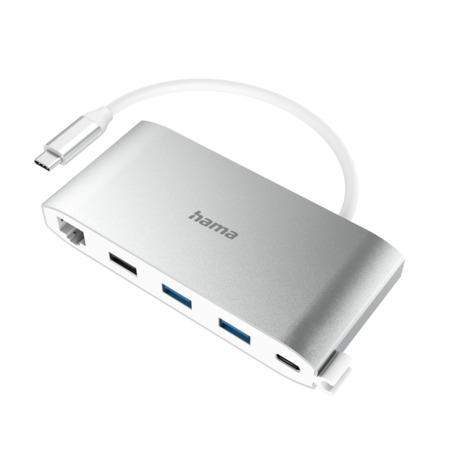 Hama USB-C Hub,8x multiport 2xUSB-C, 2xUSB-A, VGA, HDMI, LAN
