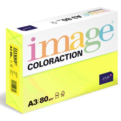 ANTALIS Barevný papír Image Coloraction A3 80g reflexní žlutá, 500 ks