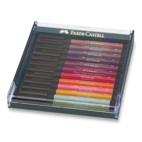 Faber-Castell Popisovače Pitt Artist Pen Brush - 12 ks, podzimní barvy
