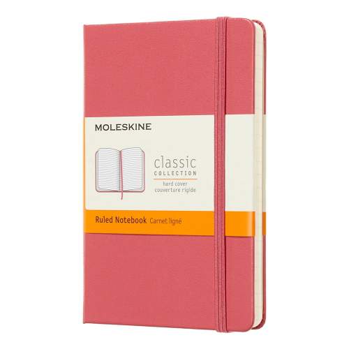 Moleskine - zápisník tvrdý, linkovaný, růžový S