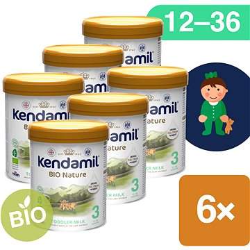 Kendamil BIO Nature batolecí mléko 3 (6x 800 g) DHA+