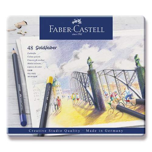 Faber-Castell Pastelky  Goldfaber plechová krabička, 48 barev