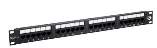 Solarix 19" Patch panel 24xRJ45 CAT5E UTP černý 150MHz