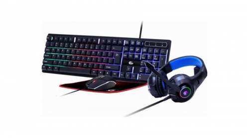 Gembird GGS-UMGL4-02 Gaming Set  Ghost  with 4in1 backlight  keyboard  mouse  pad  headphones