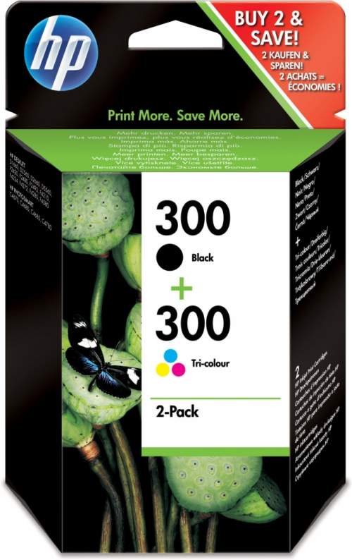 HP 300 2-pack Black/Tri-color Original Ink Cartridges