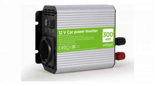 EnerGenie EG-PWC300-01 power adapter/inverter Auto 300W Aluminium Black
