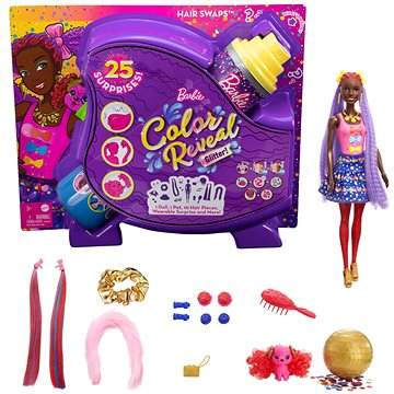 Barbie Color Reveal vlasy herní set - fialové vlasy