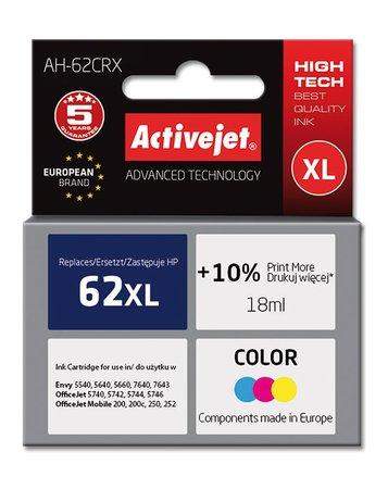 Activejet AH-62CRX ink for HP printer; HP 62XL C2P07AE replacement; Premium; 18 ml; color