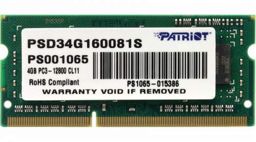 Patriot Memory 4GB DDR3-1600 memory module 1600 MHz