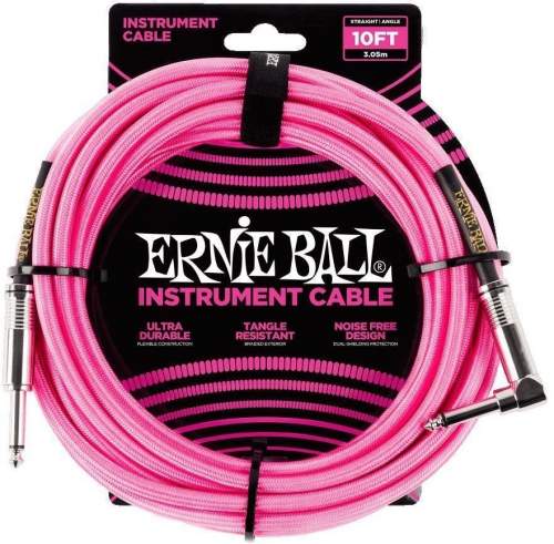 Ernie Ball P06078 Braided Cable 10 SA Neon Pink