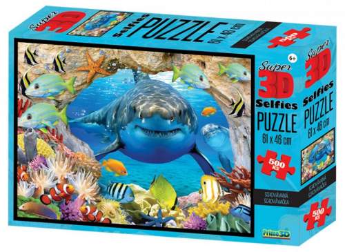PRIME 3D Puzzle Schovávaná se žralokem 3D 500 dílků