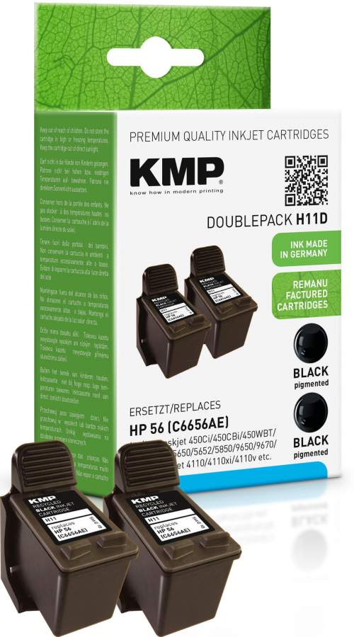 KMP HP C6656A  - černá inkoustová náplň