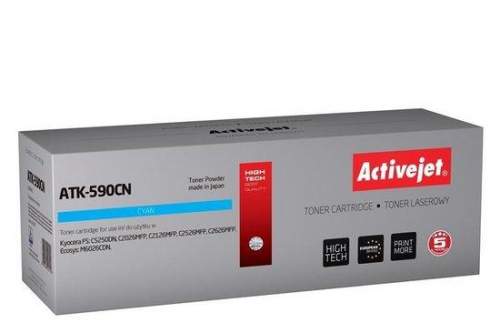 Activejet ATK-590CN toner for Kyocera printer; Kyocera TK-590C replacement; Supreme; 5000 pages; cyan