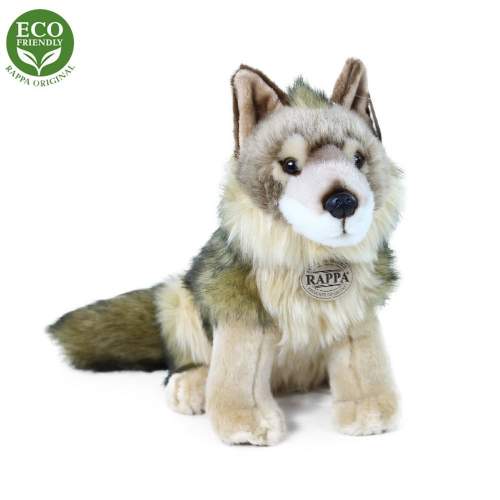 RAPPA Plyšový kojot/vlk sedící 24 cm ECO-FRIENDLY