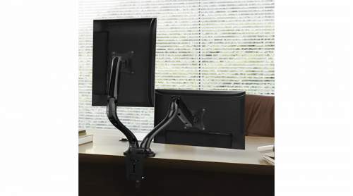 SBOX SBOX LCD-S024 otočný stolní držák s náklonem a dvojitým ramenem pro 2x LCD 13-27"  (33-69cm), do 6kg, VESA od 75x75 do 100x1 LCD-S024