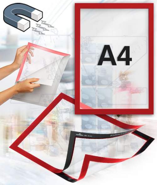 Durable Duraframe A4 - informační panel - A4, 2 ks, červený