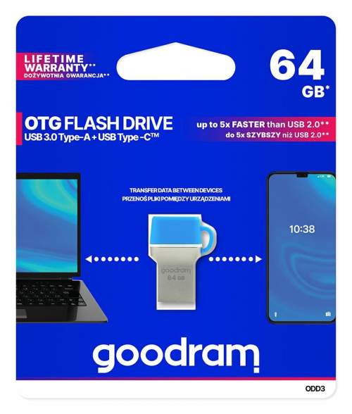 GOODRAM Flash Disk ODD3 64GB USB 3.0 modrá
