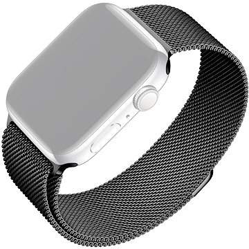 Síťovaný nerezový řemínek FIXED Mesh Strap pro Apple Watch 42/44/45mm, černý