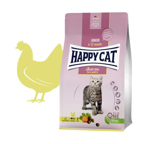 HAPPY CAT Junior Land Geflugel / Drůbež 10kg