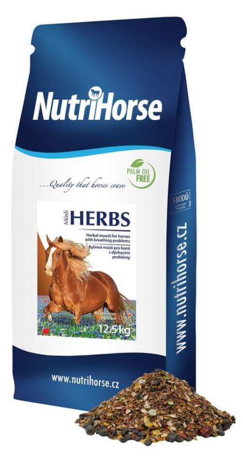 CANVIT s.r.o. Nutri Horse Müsli HERBS pro koně 12,5kg NEW
